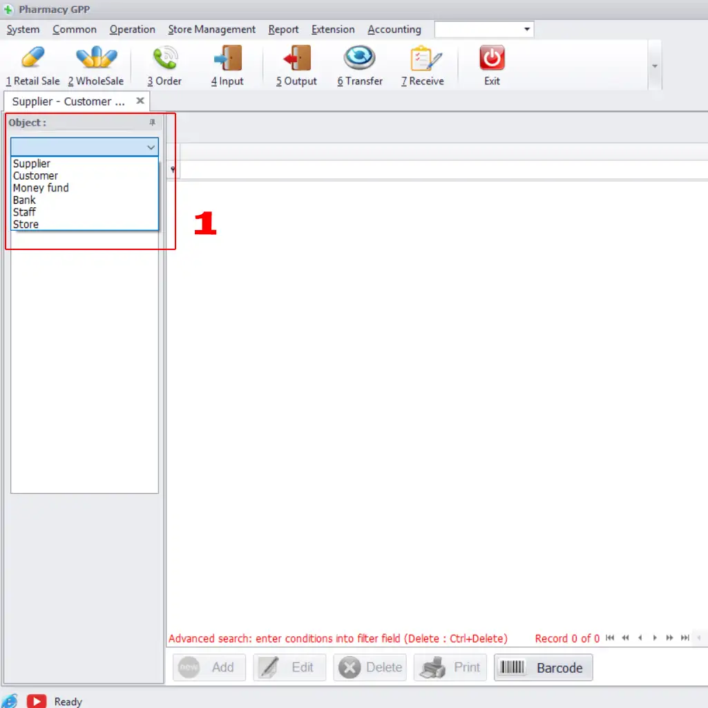 Load the entire data preparation tool - Providing initial data in Sivib POS Software