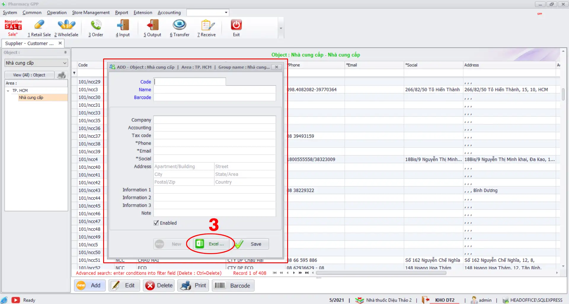 Load the entire data preparation tool - Providing initial data in Sivib POS Software