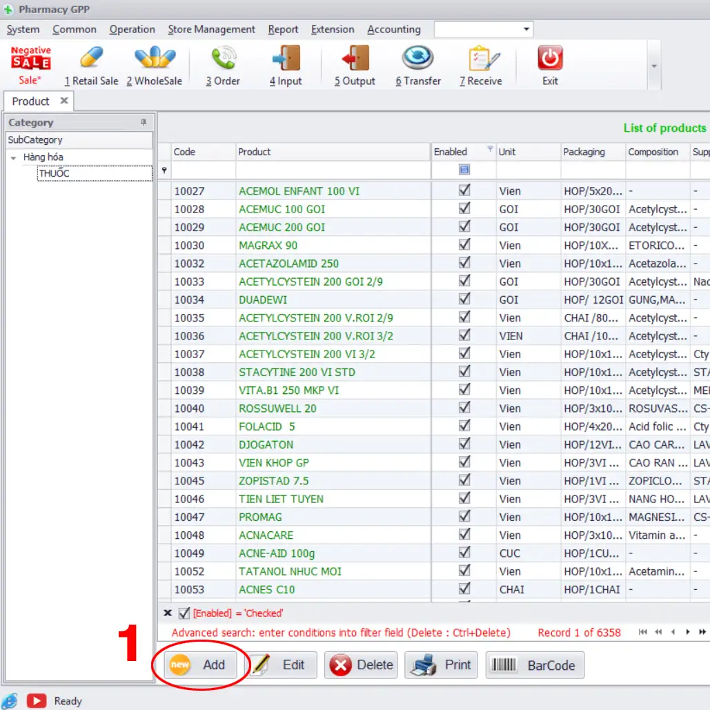 Load the entire data preparation tool - Providing initial data in Sivib POS Software