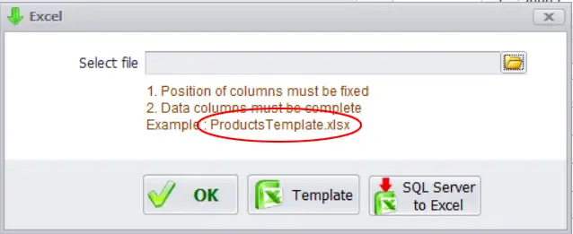 Load the entire data preparation tool - Providing initial data in Sivib POS Software